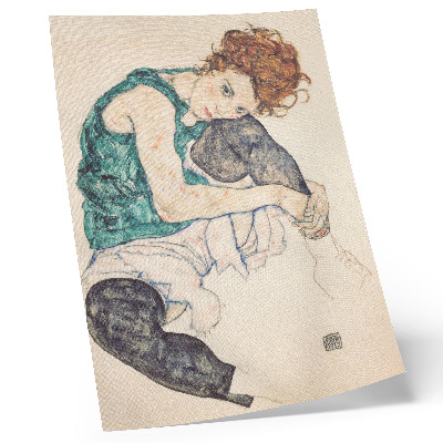 Arte de parede Mulher sentada com o joelho levantado (1917) de Egon Schiele