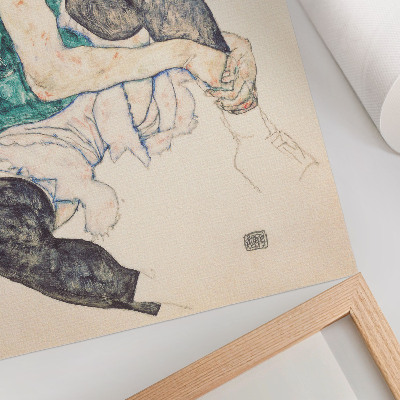 Arte de parede Mulher sentada com o joelho levantado (1917) de Egon Schiele
