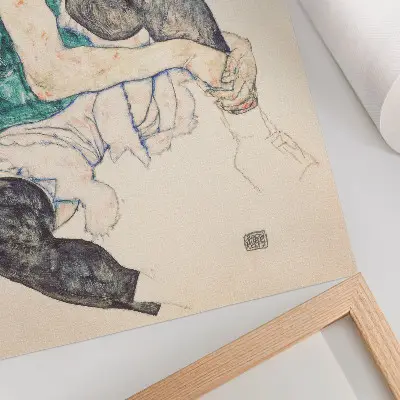 Arte de parede reprodução da obra Mulher sentada com o joelho levantado de 1917 por Egon Schiele