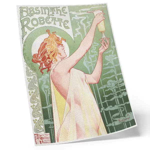 Arte de parede cromolitografia de Privat Livemont (1896) Absinthe Robette