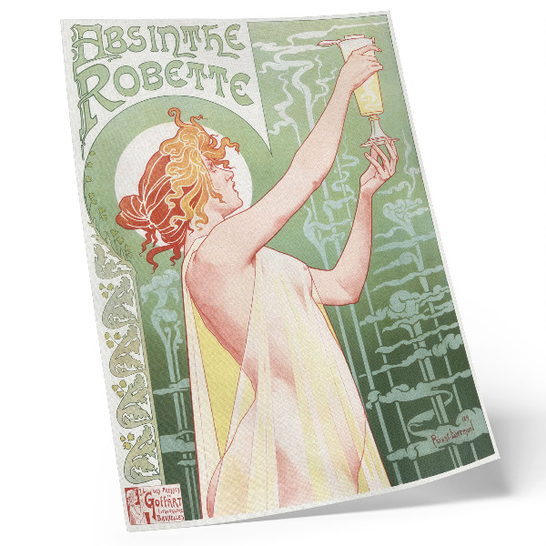 Arte de parede Privat Livemont (1896) cromolitografia de Absinthe Robette