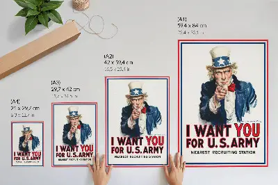 Impressão em tela cartaz de procurado para soldados americanos de James Montgomery Flagg