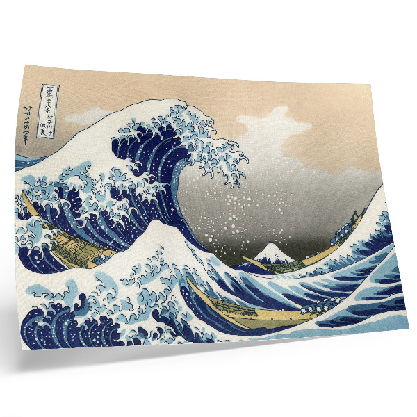 Poster em tela A Grande Onda de Kanagawa (1760–1849) de Hokusai – gravura japonesa ukiyo-e em madeira