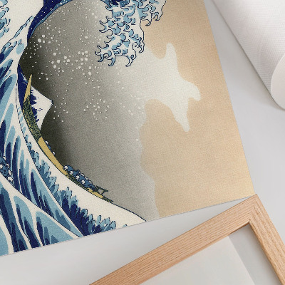 Poster em tela A Grande Onda de Kanagawa (1760–1849) de Hokusai – gravura japonesa ukiyo-e em madeira