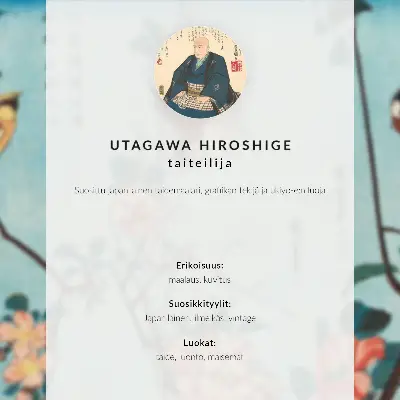 Pôster Pássaros e Flores Japoneses de Utagawa Hiroshige gravura antiga em madeira de 1833 para decoração da sala