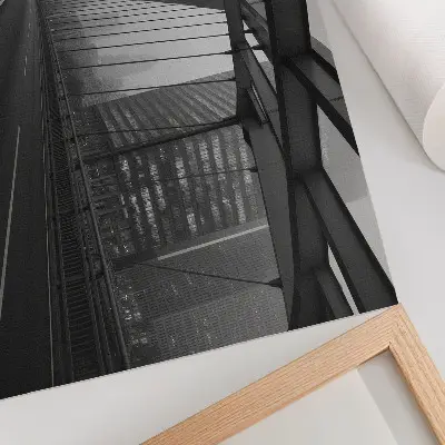 Pôster ponte da cidade com edifícios majestosos e elegância austera