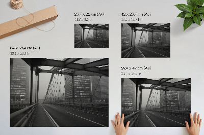 Poster Ponte da Cidade, edifícios majestosos, elegância austera