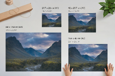 Poster mural Montanhas nas nuvens, azul, paz, natureza