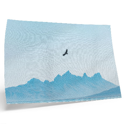 Poster Paisagem minimalista de pássaros na montanha