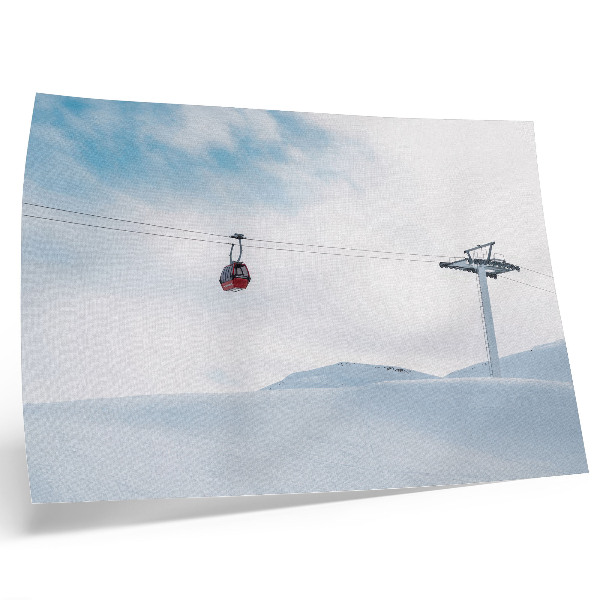 Poster mural Montanhas, teleférico, céu, contraste de cores dinâmico