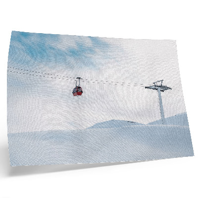 Poster mural Montanhas, teleférico, céu, contraste de cores dinâmico