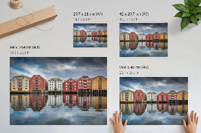 Poster mural Edifícios coloridos à beira-mar - uma composição harmoniosa