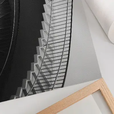 Poster para sala estampa de formas modernas em preto e branco