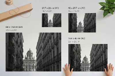 Poster mural Fachadas simétricas da arquitetura urbana histórica