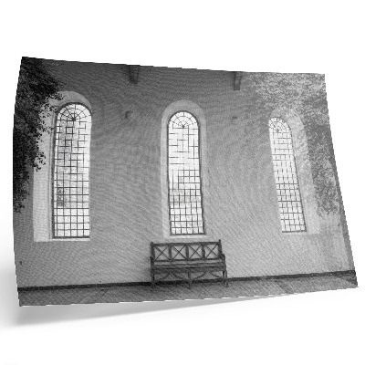 Poster em tela Interior minimalista com janelas e plantas.