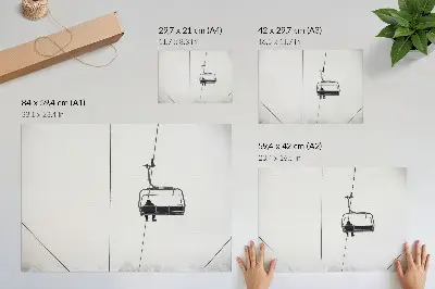 Poster para a sala com estética minimalista de paisagem de inverno sobre solidão e paz