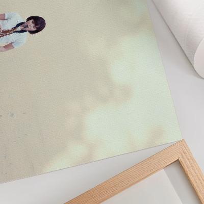 Poster Minimalismo, cores vibrantes, paz, música à porta.