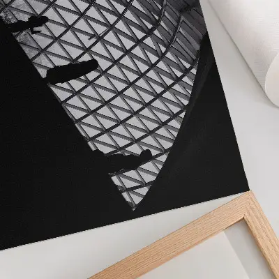 Poster para sala contraste moderno com silhueta de telhado