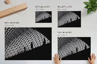 Poster para sala contraste moderno com silhueta de telhado