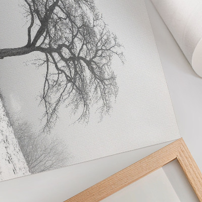 Poster para a sala Árvore solitária, inverno, paz, minimalismo, harmonia