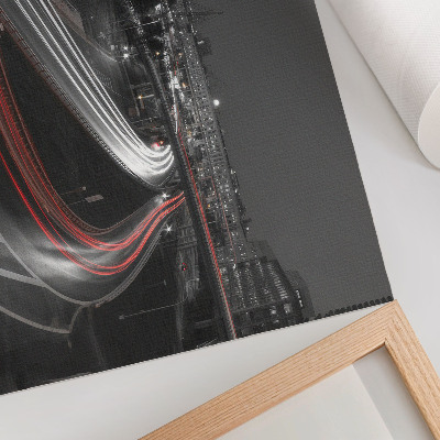 Poster em tela Movimento dinâmico das luzes da cidade noturna