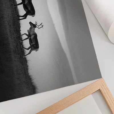 Poster para a sala Renas em uma colina - composição minimalista