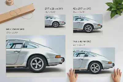 Poster de carro esportivo clássico com estilo elegante e sofisticado