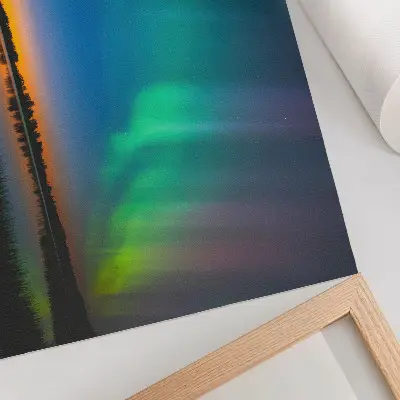Pôster decorativo para sala aurora sobre o lago com atmosfera mágica