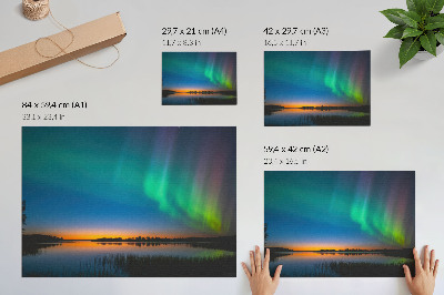 Poster para a sala Aurora sobre o lago, uma atmosfera mágica