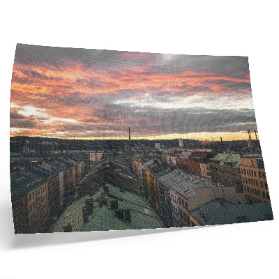 Poster Pôr do sol sobre a cidade, panorama colorido