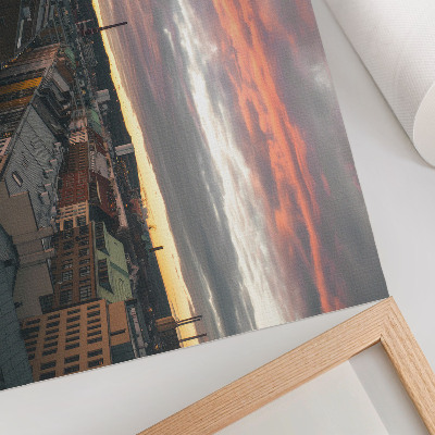 Poster Pôr do sol sobre a cidade, panorama colorido