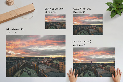 Poster Pôr do sol sobre a cidade, panorama colorido