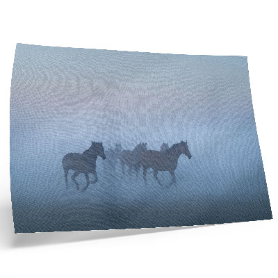 Poster para a sala Cavalos na Névoa, uma composição calma e repleta de paz.