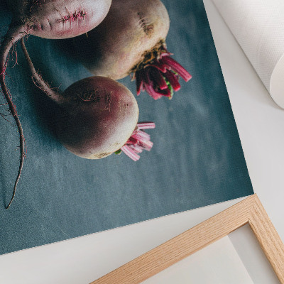 Poster para a sala Três beterrabas: a beleza minimalista e crua da natureza.