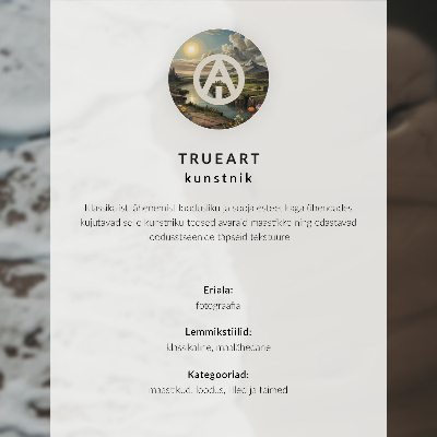 Poster Ilha floresta de pinheiros, lago, céu em tons pastel