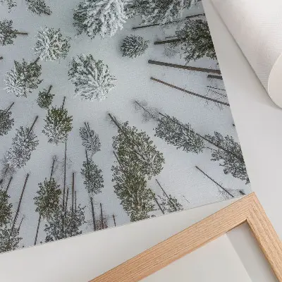 Poster em tela paz da floresta de inverno minimalismo e naturalidade