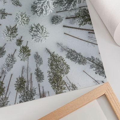 Poster em tela paz da floresta de inverno minimalismo naturalidade