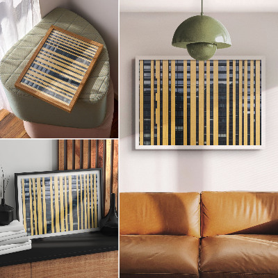 Poster para a sala Contraste simétrico moderno de amarelo e azul