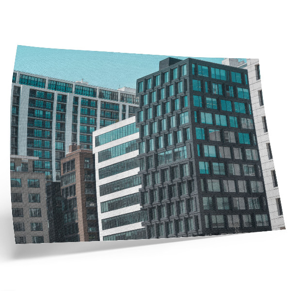 Poster Harmonia geométrica do vidro em edifícios modernos