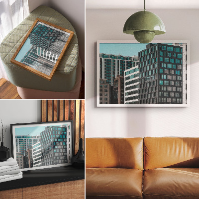 Poster Harmonia geométrica do vidro em edifícios modernos