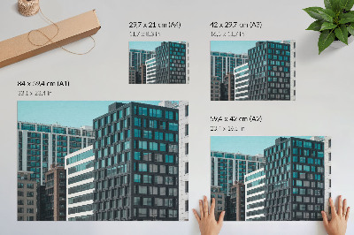 Poster Harmonia geométrica do vidro em edifícios modernos