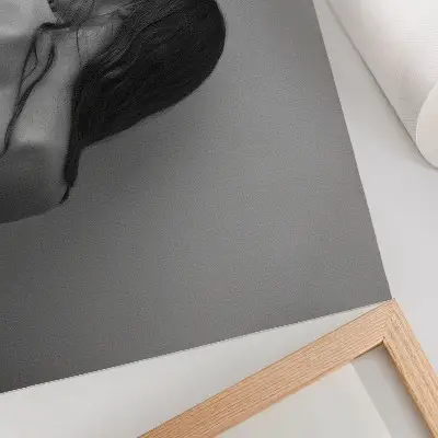 Poster em tela com charme minimalista de figuras em monocromático