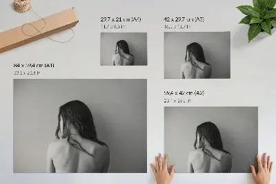 Poster em tela com charme minimalista de figuras em monocromático