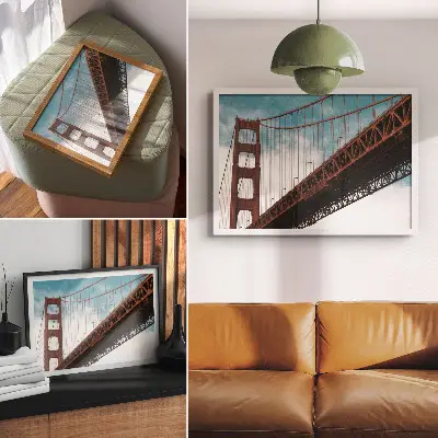 Ponte com detalhes contra o céu poster em tela