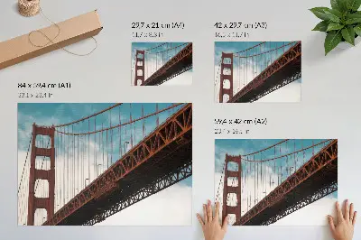 Ponte com detalhes contra o céu poster em tela