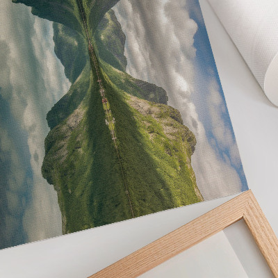 Poster Montanhas pitorescas acima do lago, reflexo nítido