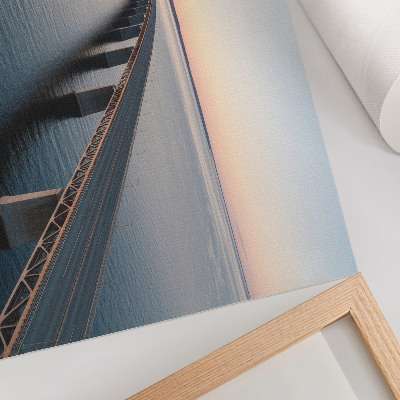 Poster Uma ponte sobre um mar calmo ao pôr do sol