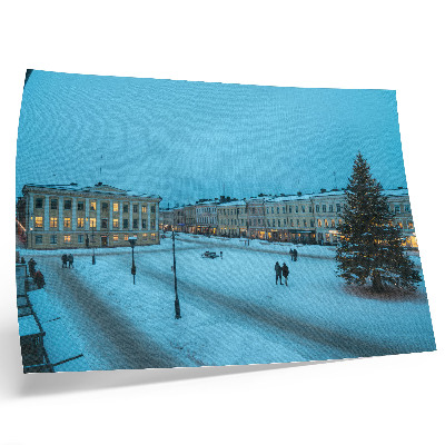Poster Paisagem de inverno, arquitetura clássica, atmosfera natalina