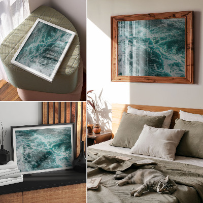 Poster para a sala Ondas turquesas do oceano com espuma branca