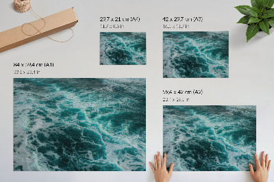 Poster para a sala Ondas turquesas do oceano com espuma branca